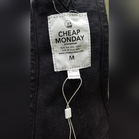 ASOS Cheap Monday High Rise Black Skinny Overalls - Picture 4 of 4